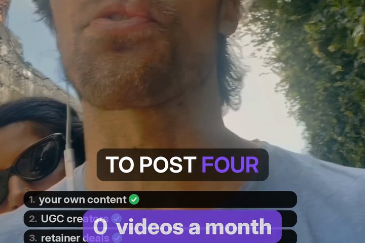 You said “four videos a month”, the video fills in a list